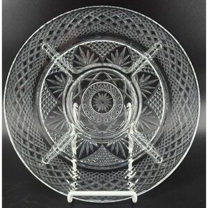 Vtg‎ Cristal D'Arques-Durand Antique 10" Round 5 Part Relish Tray Platter Glass
